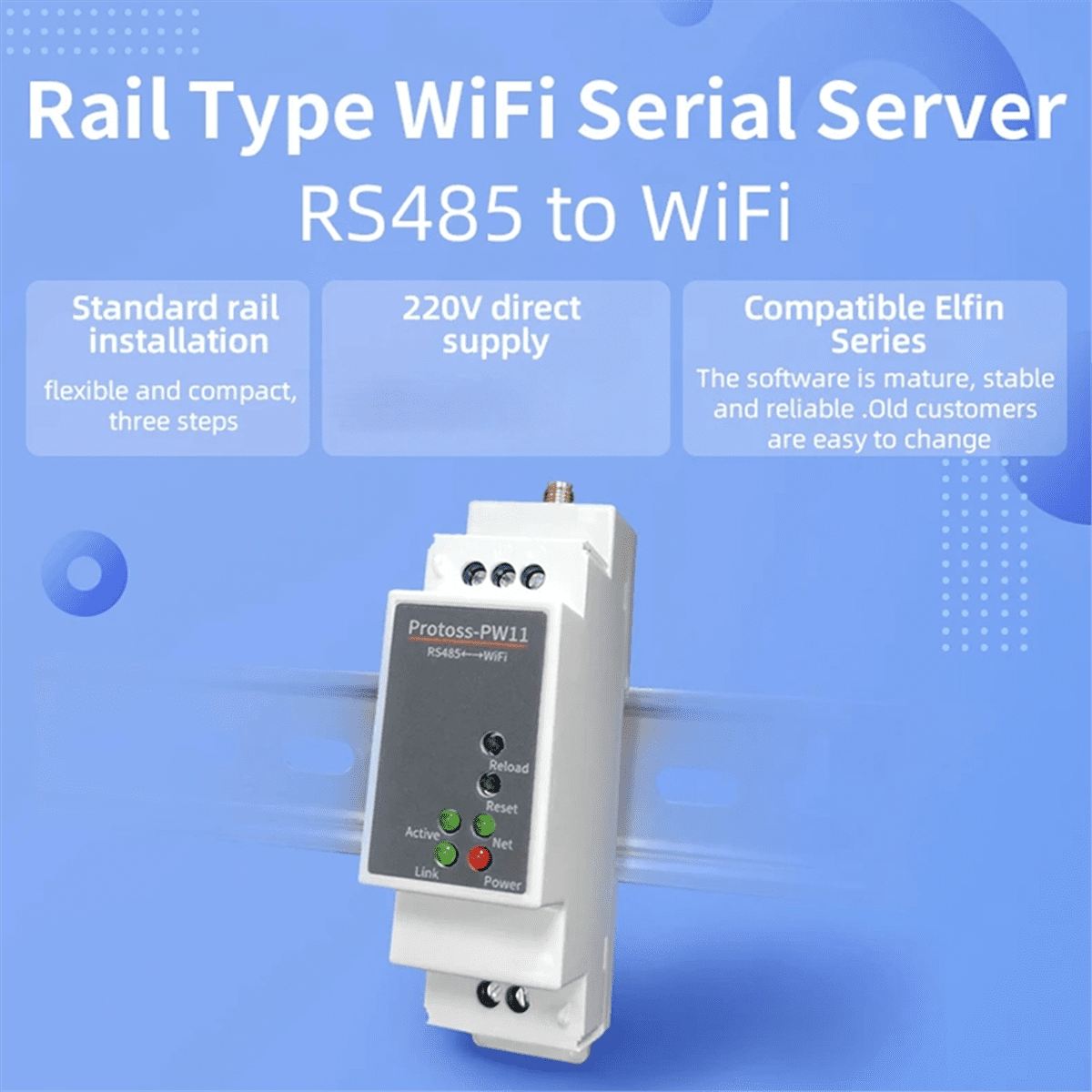 Rs485 Seriële Server Poort Ethernet Module Onderst... - Vicedeal