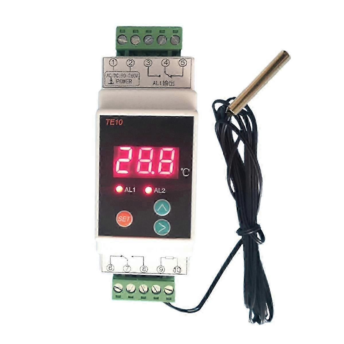 Din Rail Thermostat With -40-110 Convenient 2 Way Output Temperature Alarm Controller Output 7A/250