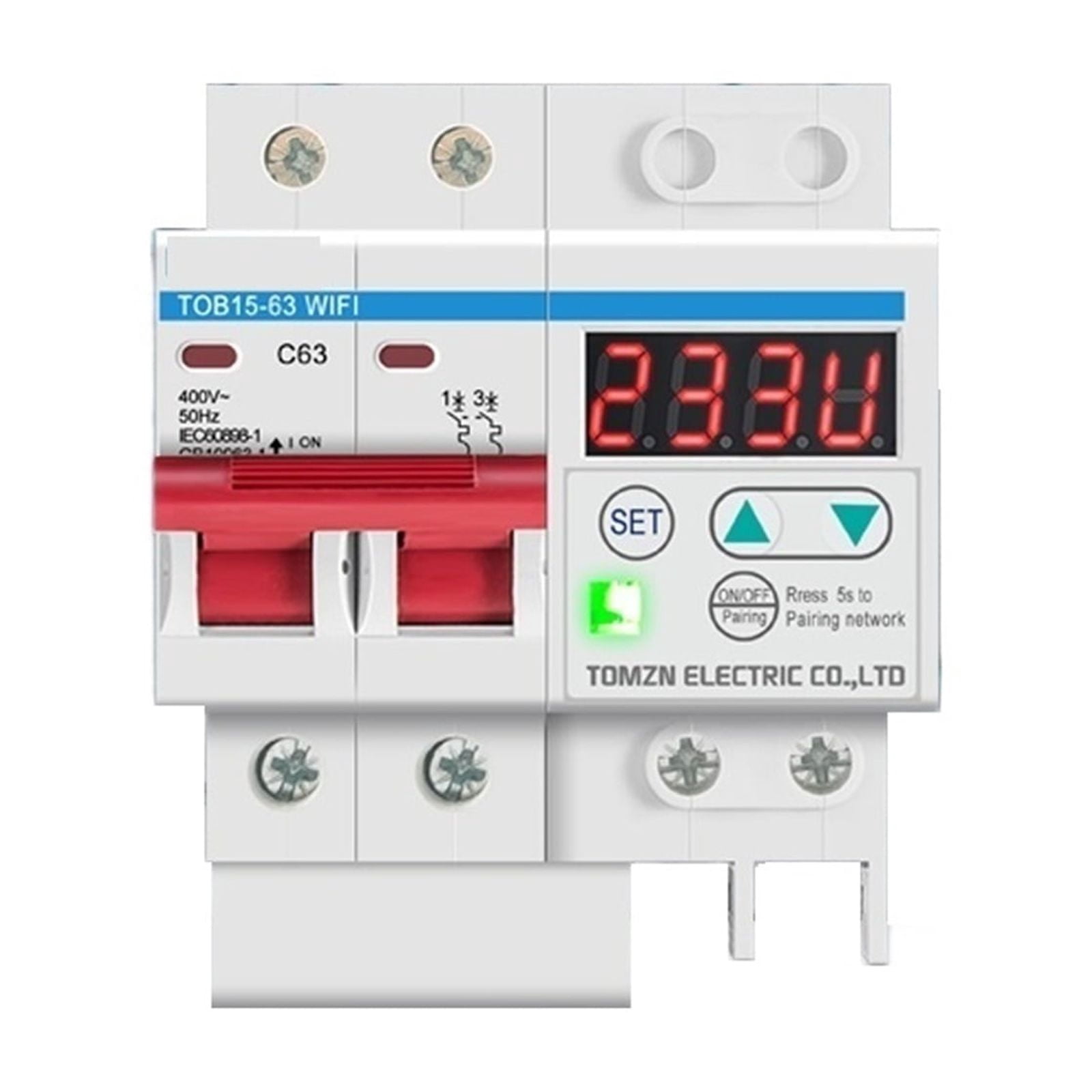 Din Rail WIFI Circuit Breaker Smart Switch Remote Control by Ewelink with over and under voltage current protecion LCD display ,Overload Protection