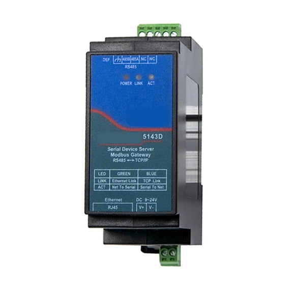 Din-Rail ZLAN5143D Serial Device Server Modbus Gateway RS485 From to IP DC9-24V Support Full Duplex