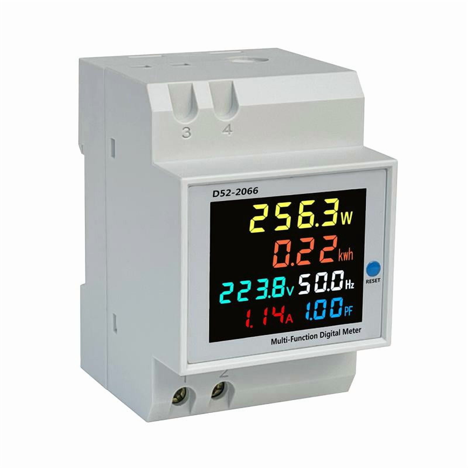 Din rail AC Monitor 6IN1 110V 220V 380V 100A Voltage Current Power Factor