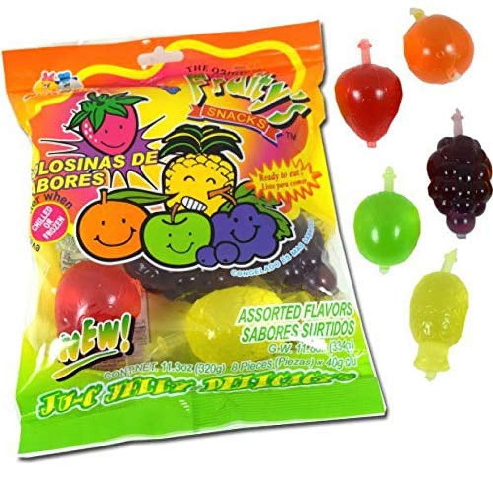 DinDon Fruity Snack TikTok Ju-C Jelly Fruit Candy Bag 11.3 oz 5 Flavors Strawberry, Sour Apple, Pineapple, Grape, and Orange Tasty Fruity Jelly Snack