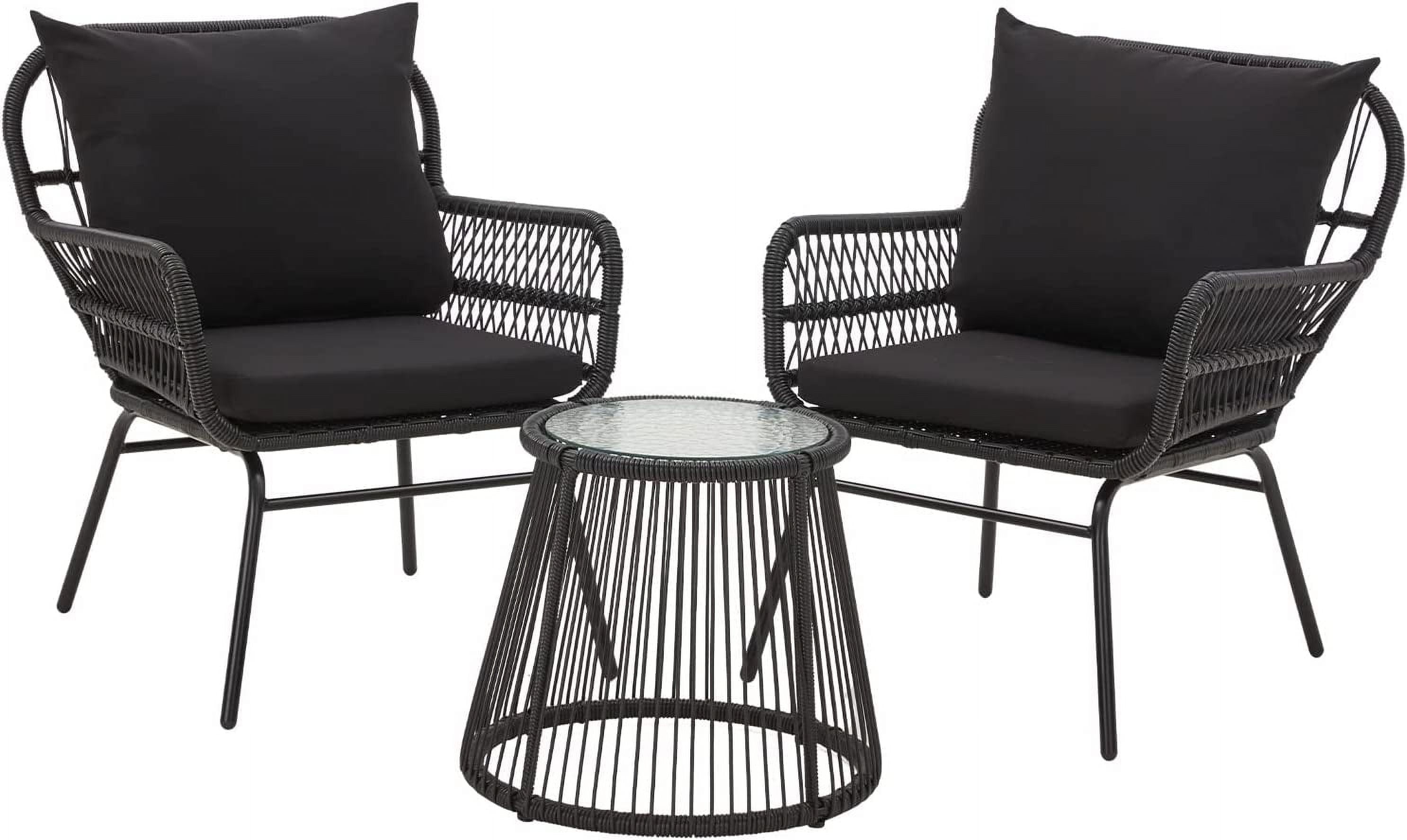 Dina 3 Piece Patio Furniture Set LShaped Sectional Conversation Sofa