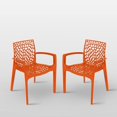 Dina Gruvyer Indoor Outdoor Armchairs (2 Chairs) Orange Patio Dining