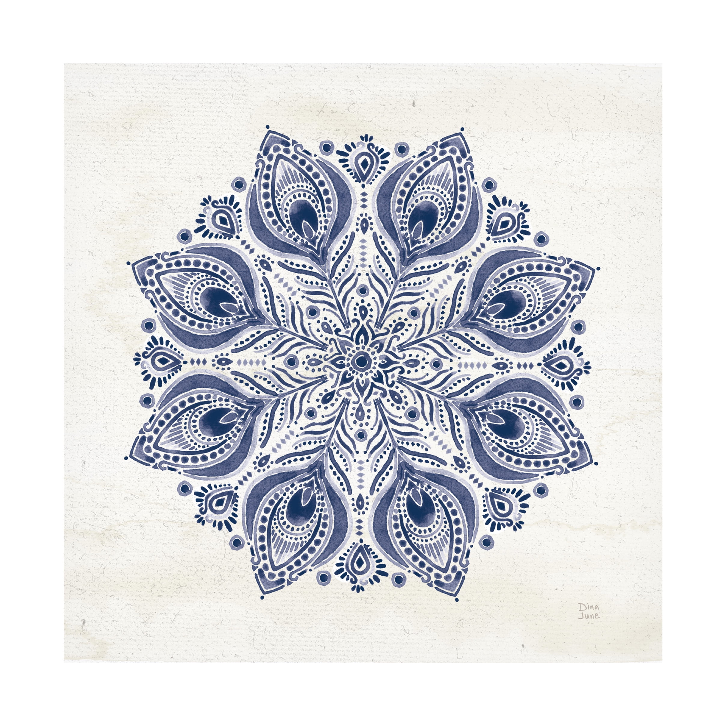 Dina June 'Bohemian Vibes VI Mandala Blue' Canvas Art