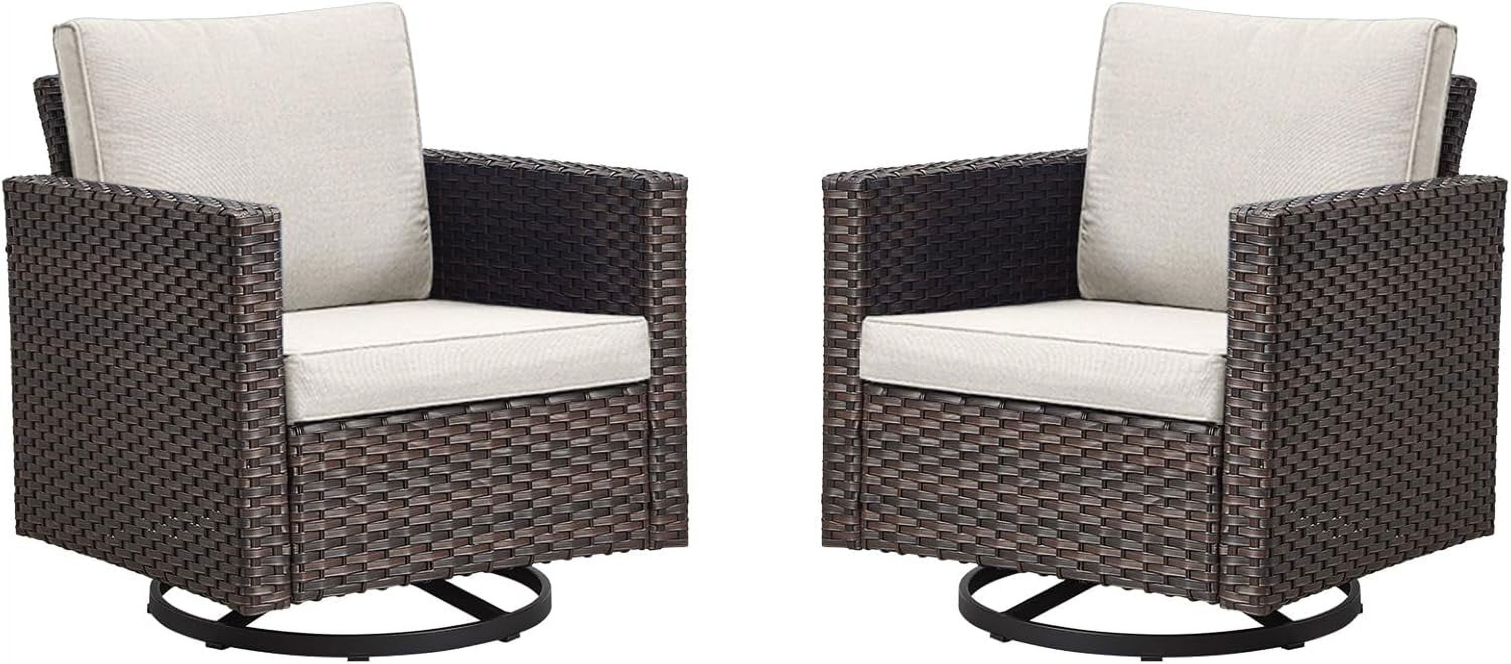 CALEMI Set Of 2 Patio Dining Chairs, Outdoor Stackable Patio Chairs With Backrest/Armrests, All