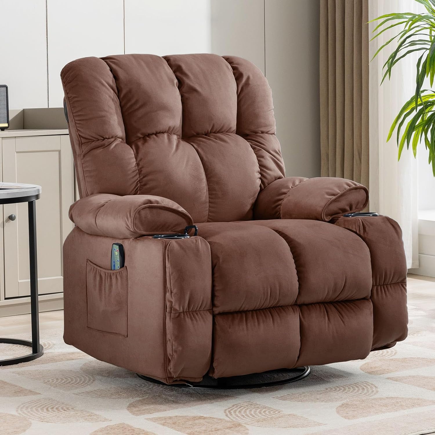 Dina Swivel Glider Recliner Chair with Bluetooth Music Player Rocking