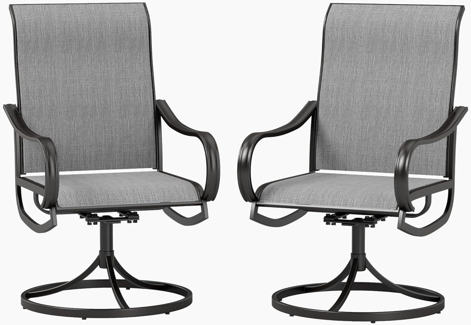 Dina Swivel Outdoor Chairs Set of 4 All Weather Mesh Fabric Patio