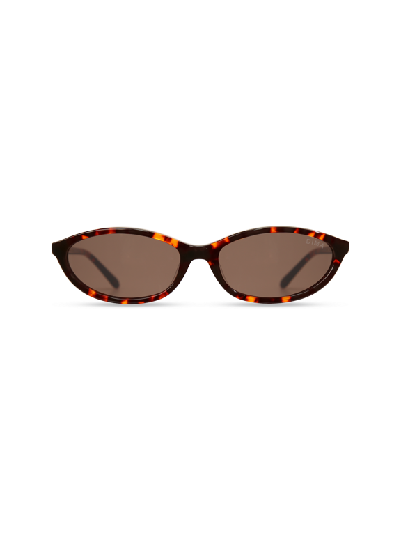 Dina Unisex Cat Eye Sunglasses, Havana Tortoiseshell Frame with Brown CR39 UV400 Lenses, Small Retro Fashion Eyewear