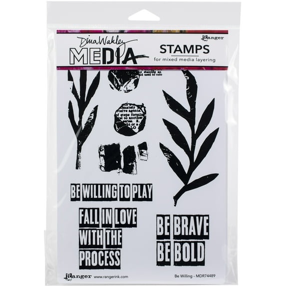 Dina Wakley Media Cling Stamps 6"X9"-Be Willing