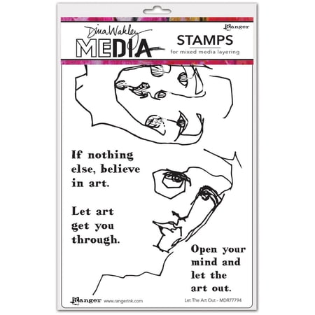 Dina Wakley Media Cling Stamps 6"X9"-Let The Art Out