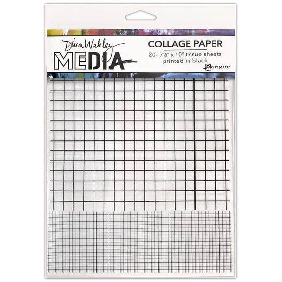 Dina Wakley Media Collage Tissue Paper 7.5"X10" 20/Pkg-Grid