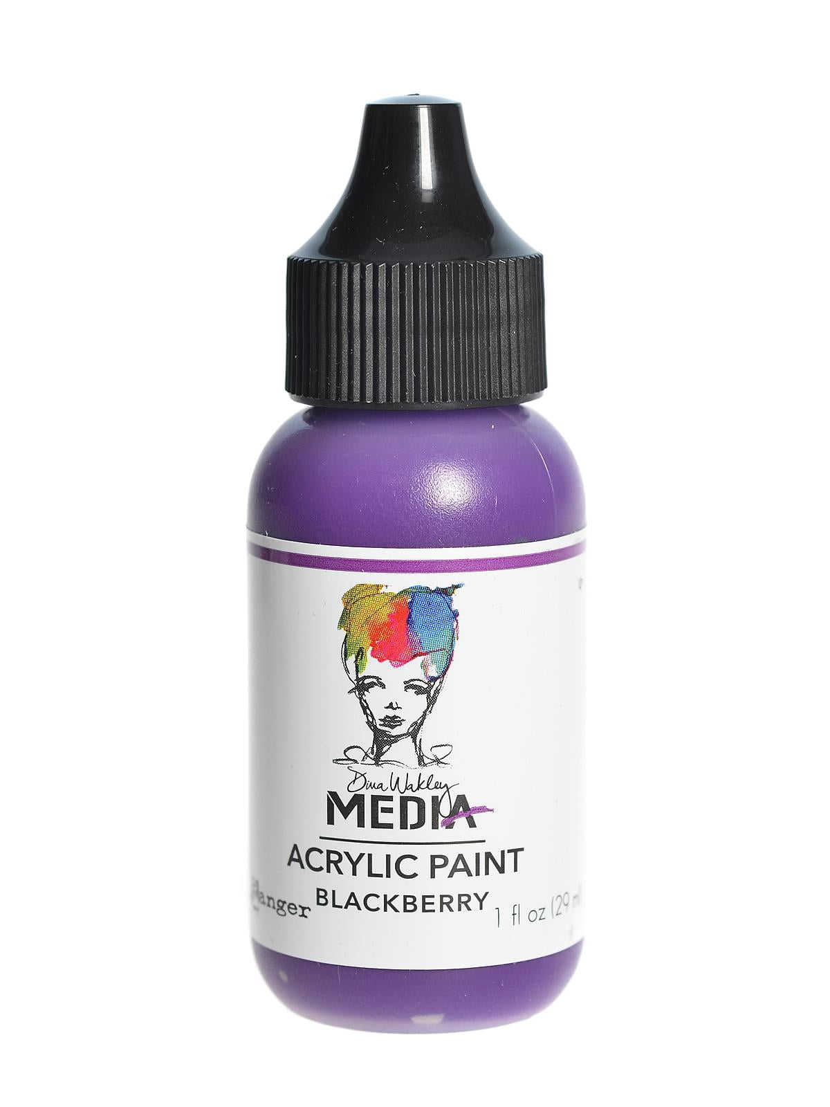 Dina Wakley Media Heavy Body Acrylic Paints 1 oz., bottle, blackberry (pack of 6)