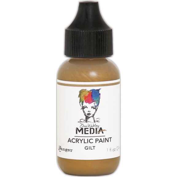 Dina Wakley Media Metallic Acrylic Paint 1oz-Gilt