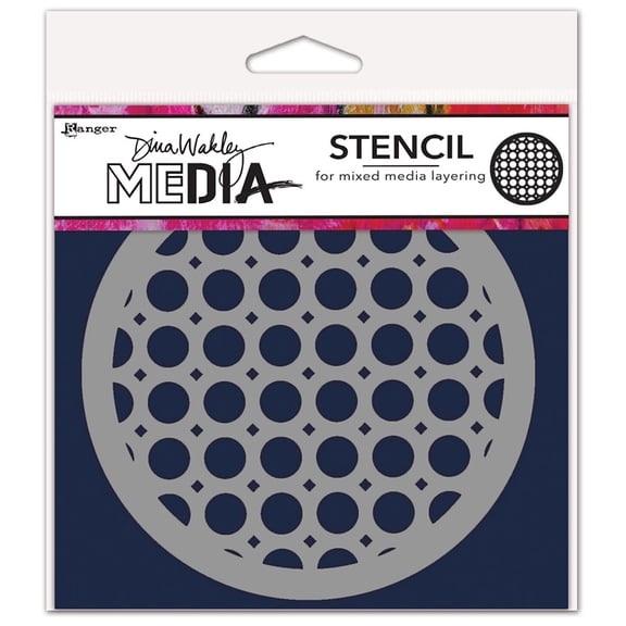 Dina Wakley Media Stencils 5"X5"-Rattan Coaster