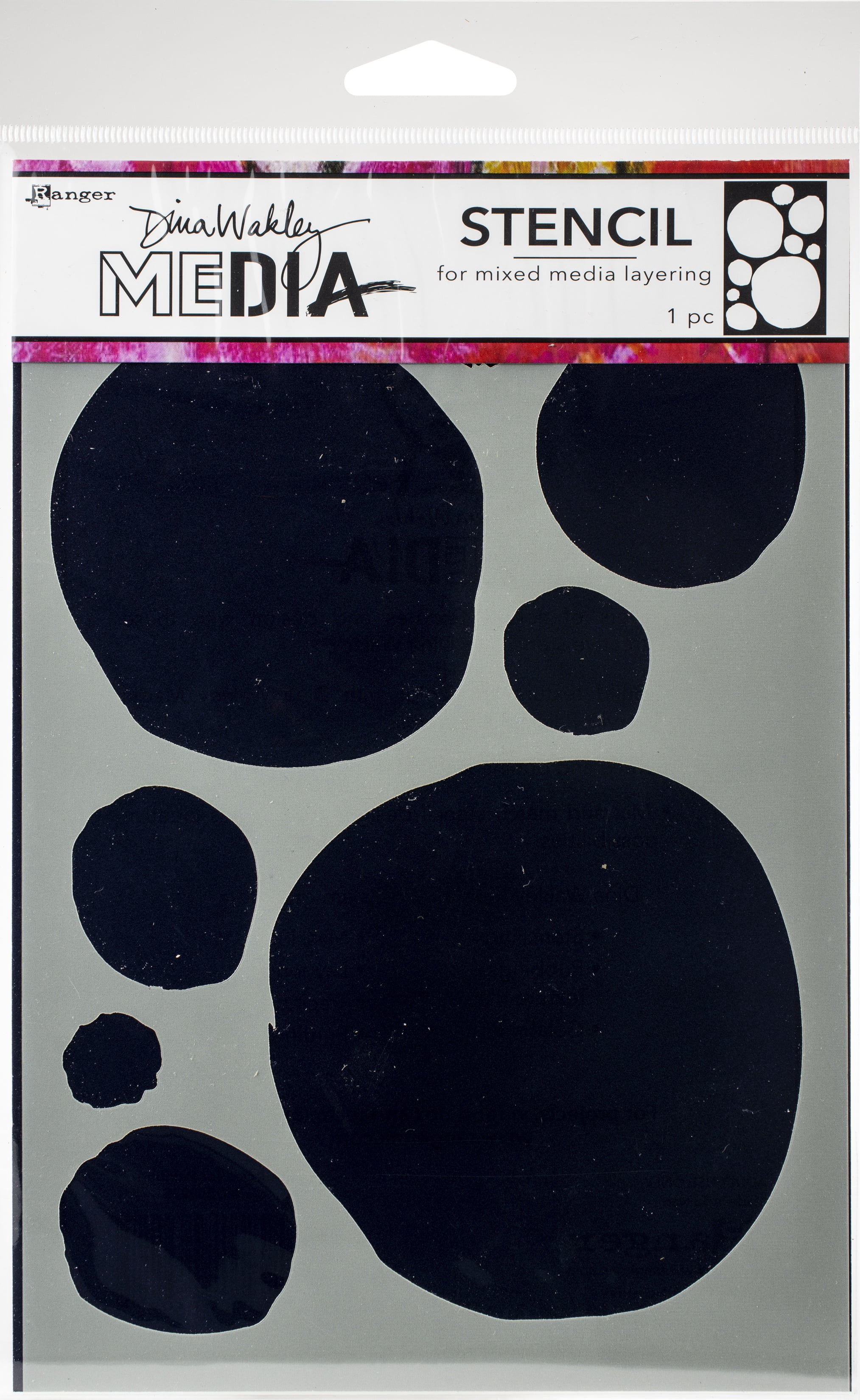 Large circle stencil for mixed media.