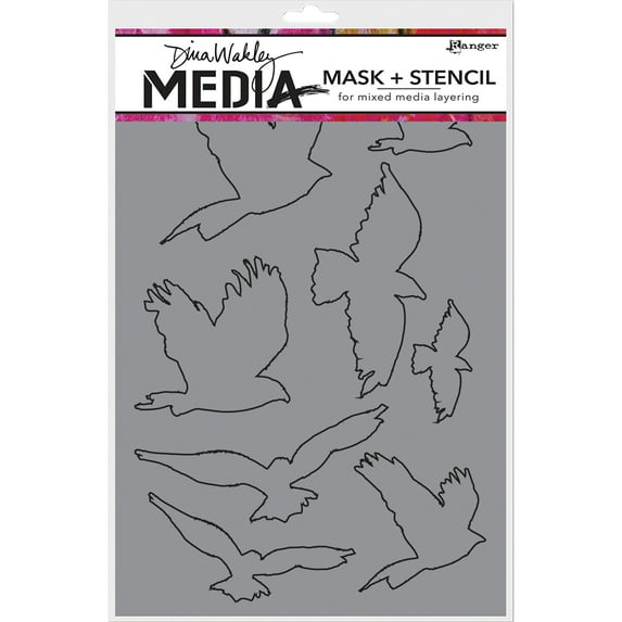 Dina Wakley Media Stencils 9"X6"-Flying Birds Masks
