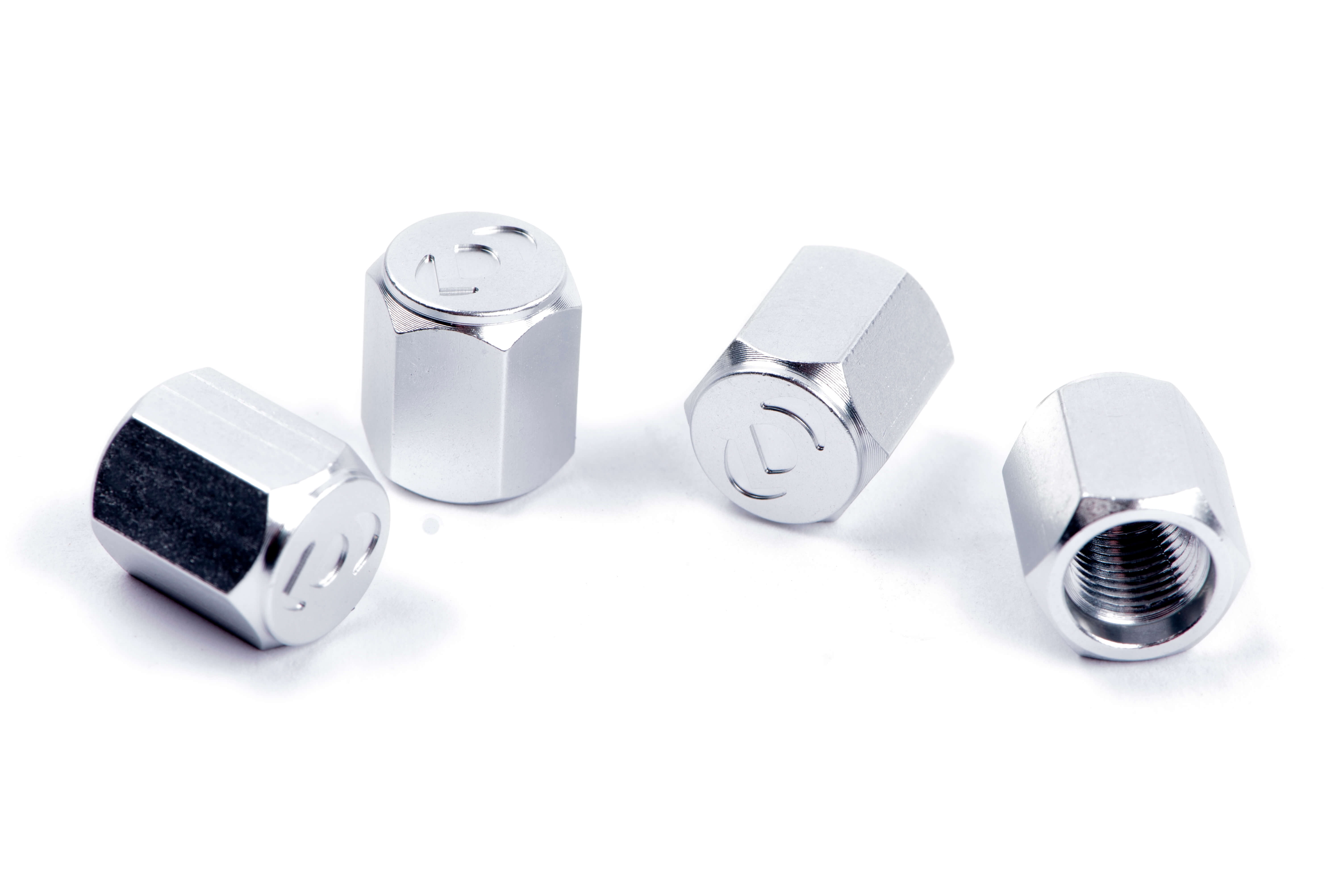 Dinan D757-0008 Valve Stem Caps Silver Set of 4