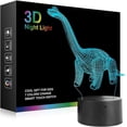 thumbnail image 1 of Dinasour Night Light for Kids - Ticent 3D Tanystropheus USB Lamp Baby Nursery Nightlight 7 Colors Changing Lighting for Boy Girl Room Halloween Christmas Birthday Gifts, 1 of 7