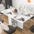 thumbnail image 1 of Dinaza Folding Dining Table Extendable Multifunction Table Save Space with 2 Storage Racks Movable Dinner Table with  Wheels, 1 of 6