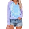 thumbnail image 1 of Dinazah Women Tie-Dyed Hooded Sweater Loose Gradient Color Long Sleeve Outfit for Women | Sweatshirt Jackets with Pullover, 1 of 8