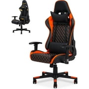 Dindiri Computer Gaming Chair High-Back Gaming Chairs for Kids Adults PU Leather, 300lbs, Black Orange