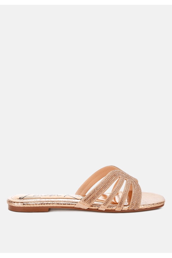 Dindy Rhinestone Cut Out Flats