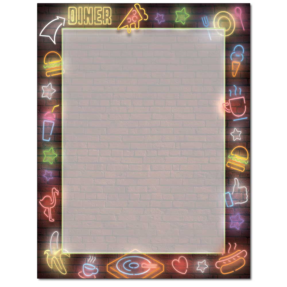 Diner Neon Letterhead Laser & Inkjet Printer Paper, 25 Sheets per Pack ...