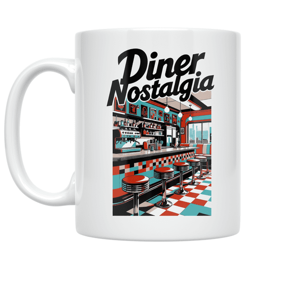 Diner Nostalgia Retro Aesthetic - Kitchen Decor Enthusiast - 11 oz Ceramic Coffee Mug