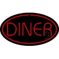 thumbnail image 1 of Diner Oval Red LED Neon Sign 12 x 24 - inches, Clear Edge Cut Acrylic Backing, with Dimmer - Bright and Premium built indoor LED Neon Sign for restaurant window and interior decor., 1 of 7