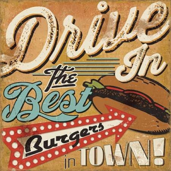 Diners and Drive Ins I Canvas Art - Pela Studio (24 x 24)