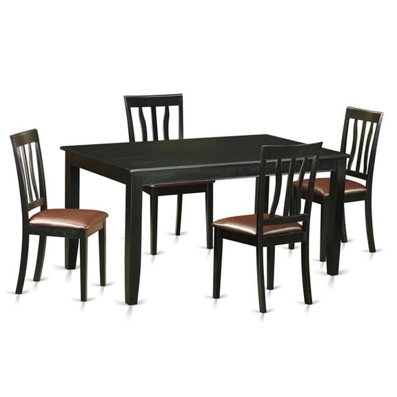 Dinette Set - Table & 4 Chairs, Black - 5 Piece