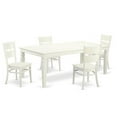 thumbnail image 1 of Dinette Set with One Logan Table & Four Chairs, Linen White - 5 Piece, 1 of 1