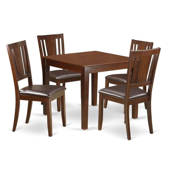 Dinette Set with One Oxford Dining Table & Four Chairs, Mahogany - 5 Piece
