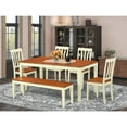 thumbnail image 1 of East West Furniture Nicoli 6-piece Wood Dinette Set in Buttermilk/Cherry, 1 of 6