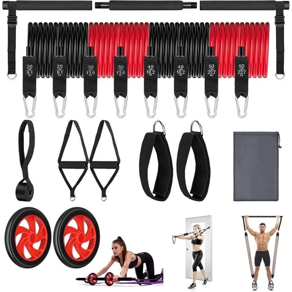Dinfu 280LB Resistance Bands Set, Ultimate Exercise Bands for Strength Training & Workout Variety