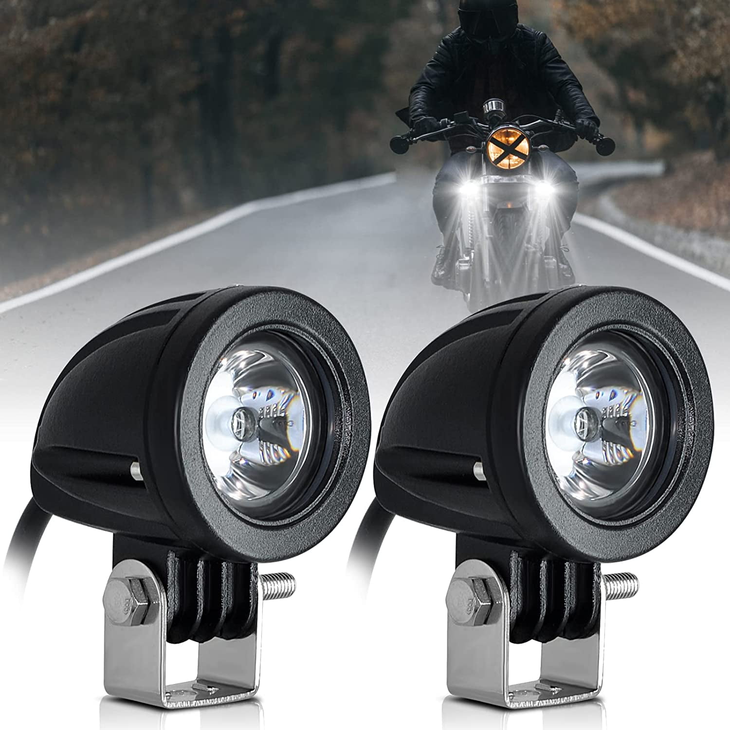 Dinfu LED Driving Lights, 6000K Waterproof LED Off Road Spotlights