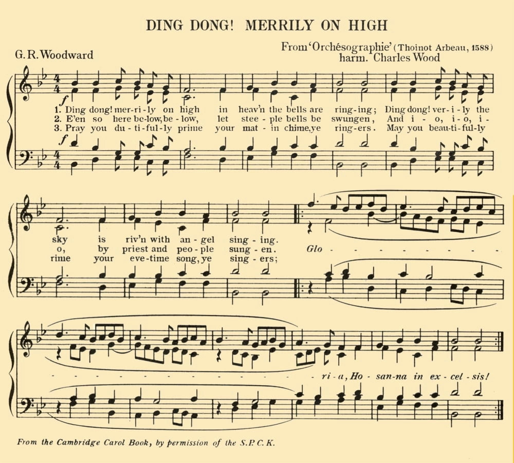 Ding Dong Merrily on High Woodward & Tabourot Christmas Music 1950 Canvas Art - (24 x 36)