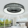 thumbnail image 1 of FanhSbrocade 18" Black Flush Mount Ceiling Fan Modern Ceiling Fan Remote Control French Country LED Lighting Indoor Ceiling Fan Light for Living Room Bedroom Dining Kitchen, 1 of 10