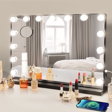 SEGAWE Hollywood Lighted Vanity Mirror | 12 Dimmable Bulbs | Tabletop Or Wall Mount