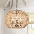 thumbnail image 1 of DingLiLighting 3-Light Metal Basket Pendant Light Rustic Ceiling Lights Fixture Adjustable Chain Vintage Chandeliers for Living Room Bedroom Kitchen Dining, E12 Socket, 1 of 7