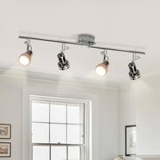 DingLiLighting 4-Light Modern LED Track Lights Flush Mount Ceiling Light Directional Indoor Foldable Ceiling Spotlight for Living Room Hallway Bedroom Kitchen, Swing Arms