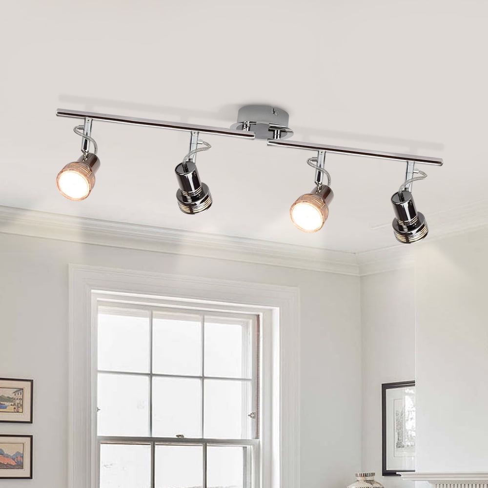 DingLiLighting 4 Light Modern LED Track Lights Flush Mount Ceiling 