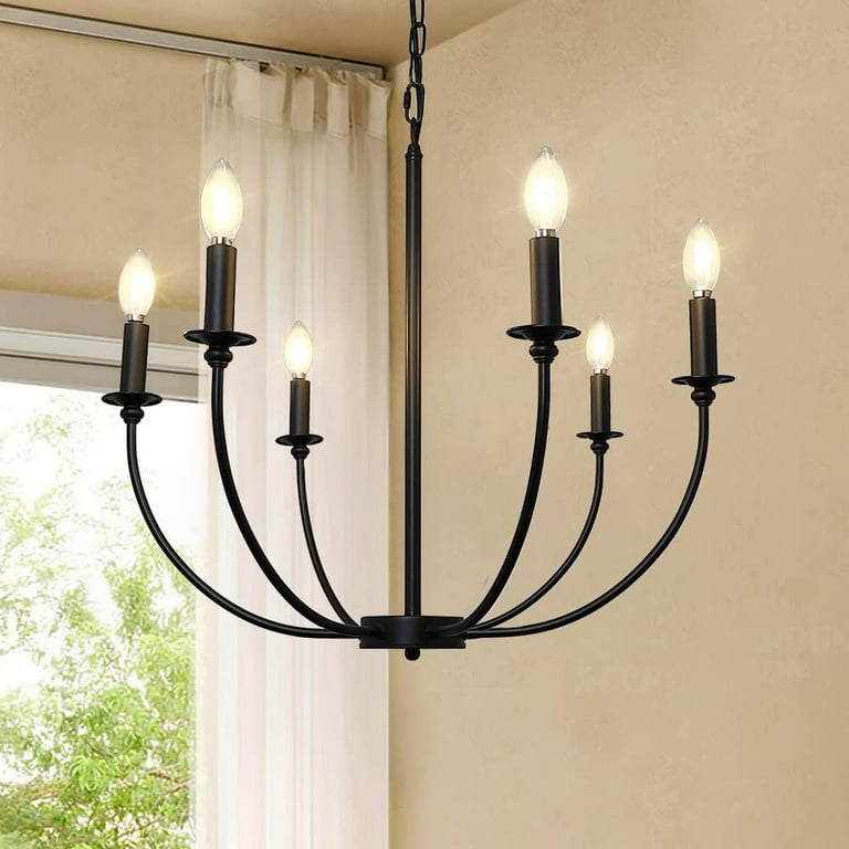 Black top entryway chandelier