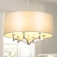 thumbnail image 1 of DingLiLighting 6 Light Modern Ceiling Light Grey Flush Mount Drum Pendant Light Hanging light Fixture for Living Room, Dining, Bedroom, Kitchen, Hallway, 1 of 8