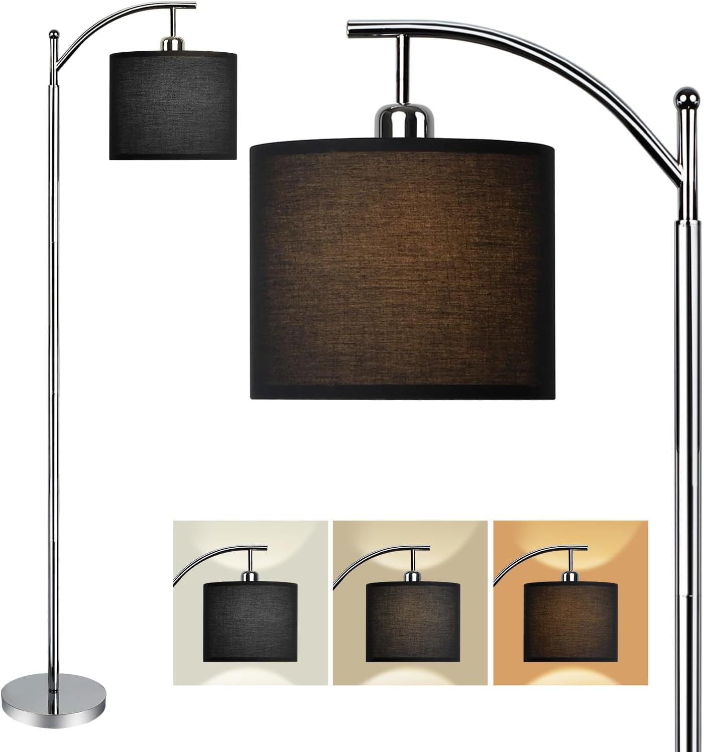 DingLiLighting Arc Floor Lamp Modern Tall Pole Floor Lamp Reading ...