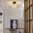 thumbnail image 1 of DingLiLighting Clear Glass 1 Light Black Ceiling Light, Semi Flush Mount Ceiling Light Fixture for Hallway, Entryway , Bedroom, 1 of 8