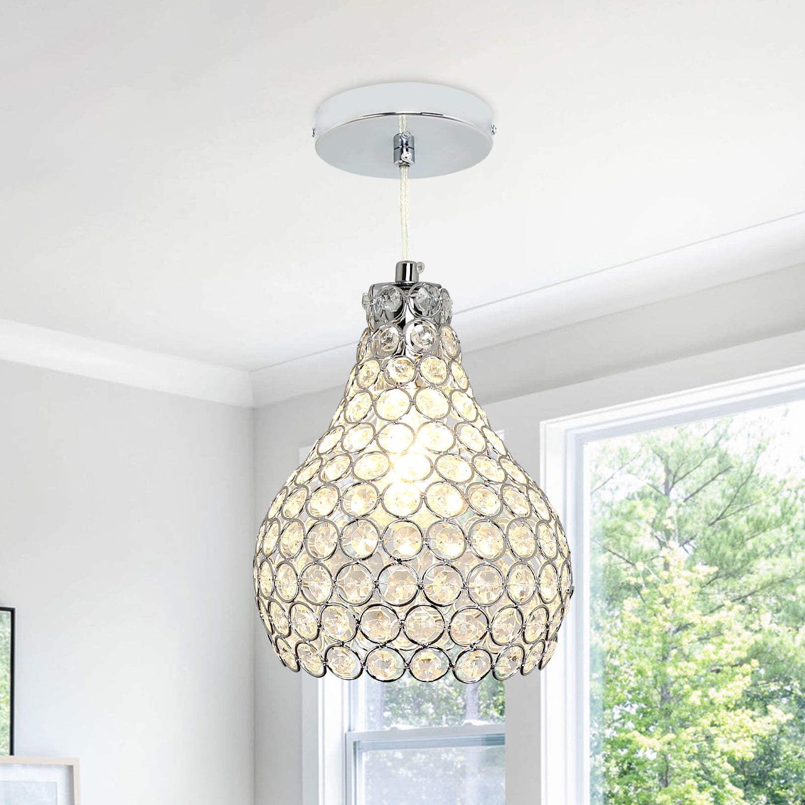 GDNS 12 Pcs Lights Chandeliers Firework LED Light Stainless Steel Crystal Pendant Lighting - View #3