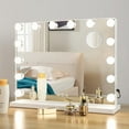 thumbnail image 1 of FanhSbrocade Hollywood Makeup Mirror Vanity Mirror with Lights, Large Bedroom Makeup Mirror with Lights LED Bulbs Dimmable 3 Color Lighting Mode with Removable Magnification, 1 of 9
