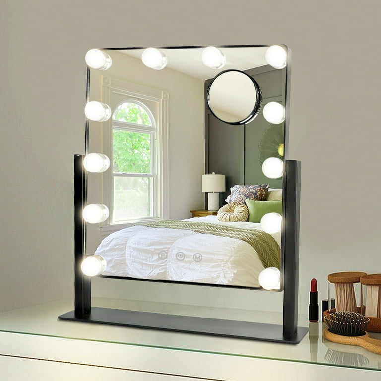 Vanity Mirror with Lights, Hollywood Makeup Mirror with Lights, Touch  Control, 3 Color Lighting Modes, Dimmable, Detachable 10X Magnification  Mirror